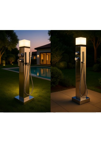 Allimo 304 Paslanmaz LED Işıklı Bahçe ve Havuz Duş Sistemi fiyatları