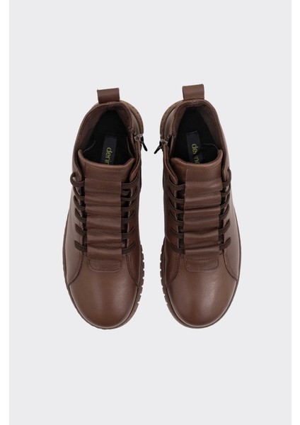 Hakiki Deri Fermuarlı Lastik Bağcıklı Kadın Bot indirimleri