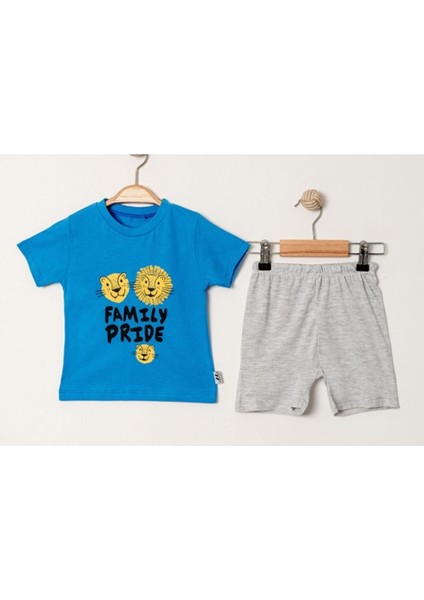 Erkek Bebek Family Pride Baskılı Tişört ve Şort Takım 9-24 Ay modelleri