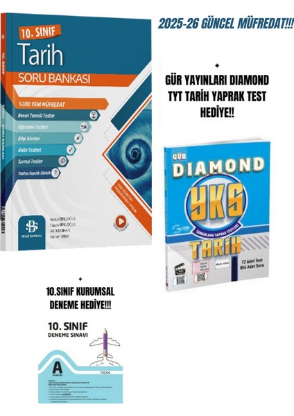 B,lgi Sarmal 10 Tarih Soru Bankası 2025-26 Güncel Müfredat+Hediyeli!!