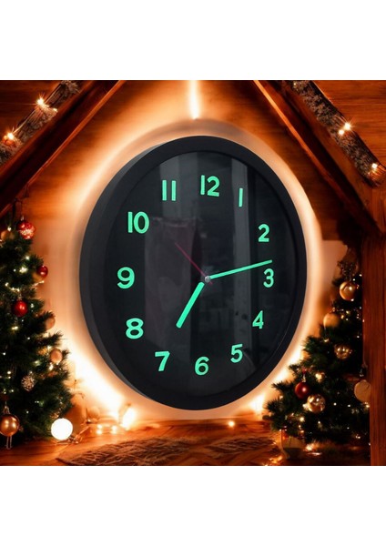 Fosforlu Siyah Duvar Saati Altın Rengi Kolye ve Bez Çanta Hediyeli fiyatları