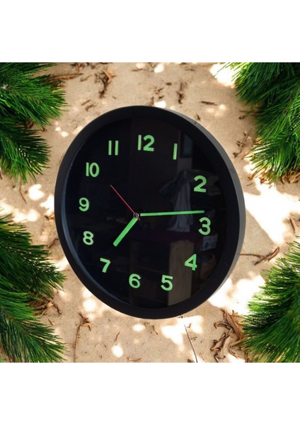 Fosforlu Siyah Duvar Saati Altın Rengi Kolye ve Bez Çanta Hediyeli modelleri