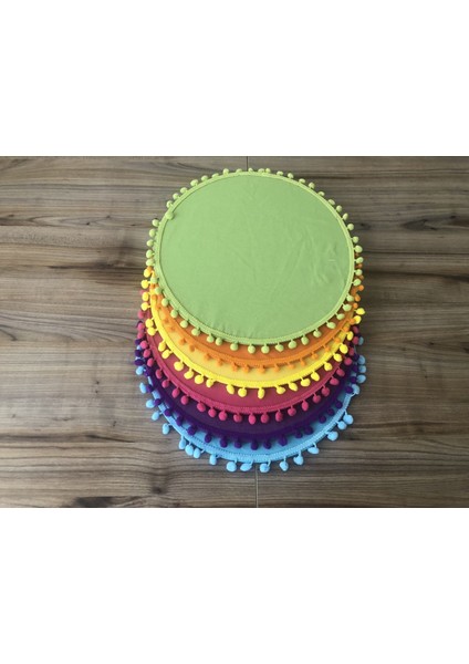Karışık Renkli Ponponlu Supla 33 cm (Mdf Dahil) (6ADET)