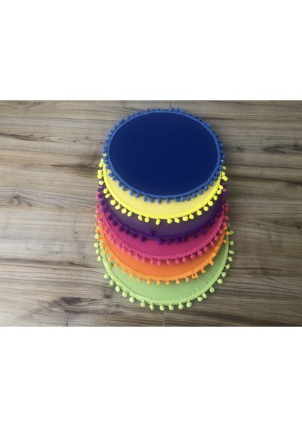 Karışık Renkli Ponponlu Supla 33 cm (6 Adet) (Mdf Dahil)