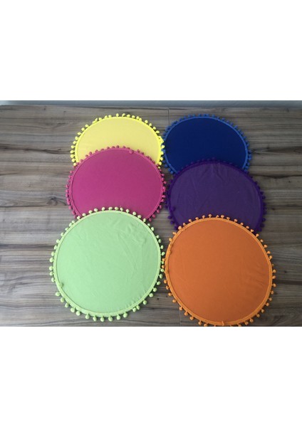 Karışık Renkli Ponponlu Supla 33 cm (6 Adet) (Mdf Dahil) modelleri