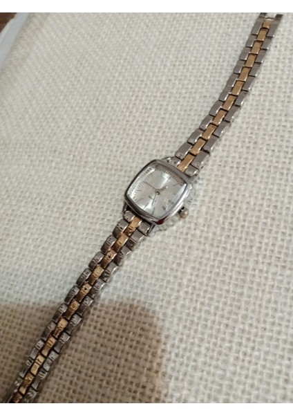 Vintage Model Kare-Oval Gümüş Kasa Retro Still - Gold Gümüş Zincir Kordon Kadın Kol Saati 0034