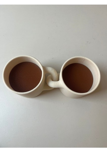 Kahve Köşesi Sevimli Biblo, Bej Kahve Bardağı Çifti, Dekoratif Obje Biblo fırsatları