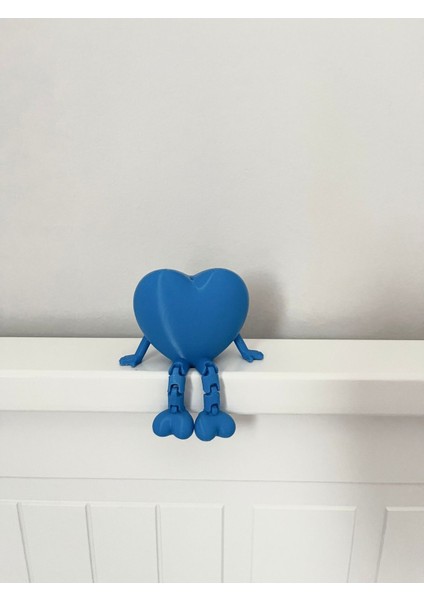 Sevimli Mavi Kalp Ayaklı Dekoratif Obje Biblo Kahve Köşesi Süsü fiyatları