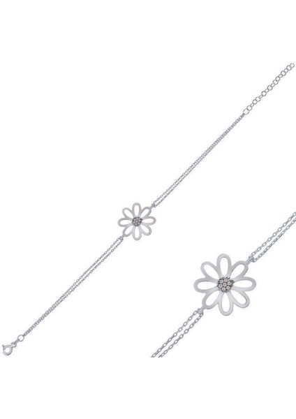 Gümüş Çiçek Bayan Bileklik