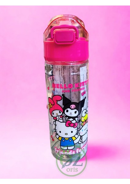 Lisanslı Hello Kitty And Friends 500ML Pipetli Kilitlenebilir Kapak Matara