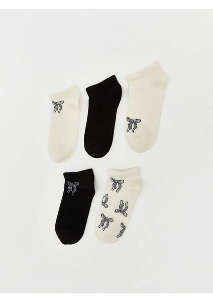 Lcw Kurdele Baskılı Kadın Patik Çorap 5'li Paket (W5)