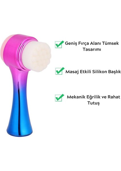 Çift Işlevli Renkli Cilt Yüz Temizleme Fırçası Peeling Masaj Etkili Gözenek Temizleyici Alet (4490) modelleri