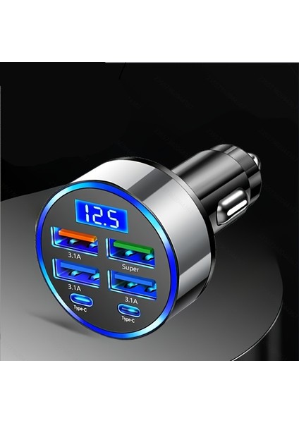 100W Süper Hızlı Araç Şarj Cihazı – 6'lı Çoklu Çıkış | USB & Type-C | 3.1A Pd/qc3.0 Desteği