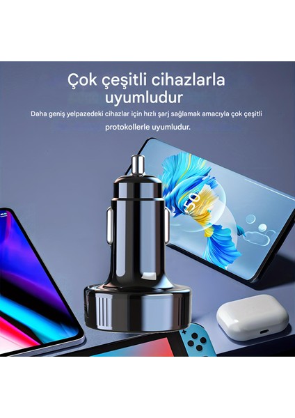 100W Süper Hızlı Araç Şarj Cihazı – 6'lı Çoklu Çıkış | USB & Type-C | 3.1A Pd/qc3.0 Desteği fiyatları