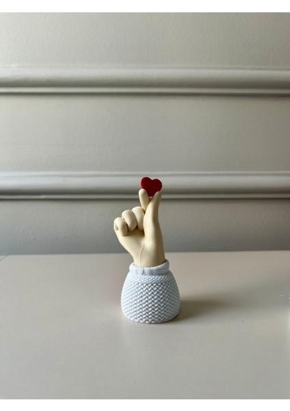 Korean Heart Biblo, Kalp Tutan El Sevimli Hediyelik, 9 cm fiyatları