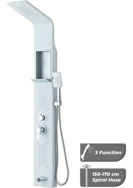 Hydro Massage Panel Duş Seti Beyaz