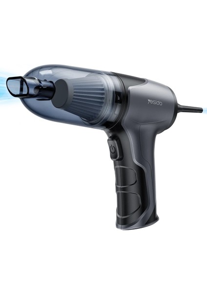 4.000 Mah Bataryalı Güçlü Portatif Vakumlu Taşınabilir Kablosuz Üflemeli Mini Araç Süpürgesi - VC08