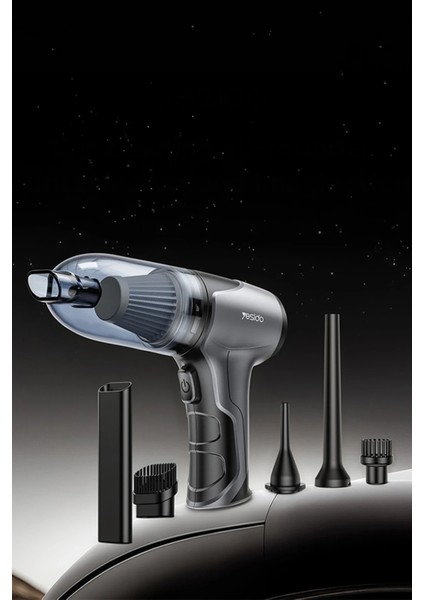 4.000 Mah Bataryalı Güçlü Portatif Vakumlu Taşınabilir Kablosuz Üflemeli Mini Araç Süpürgesi - VC08 fiyatları