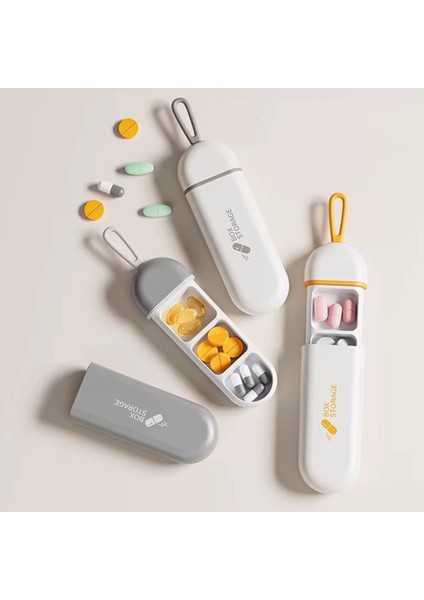 3 Bölmeli Taşınabilir Seyahat Tipi Hap Saklama Kutusu Saklama Kutusu (4490)