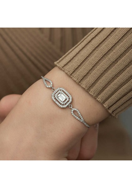 ​gümüş Dikdörtgen Baget Bileklik modelleri