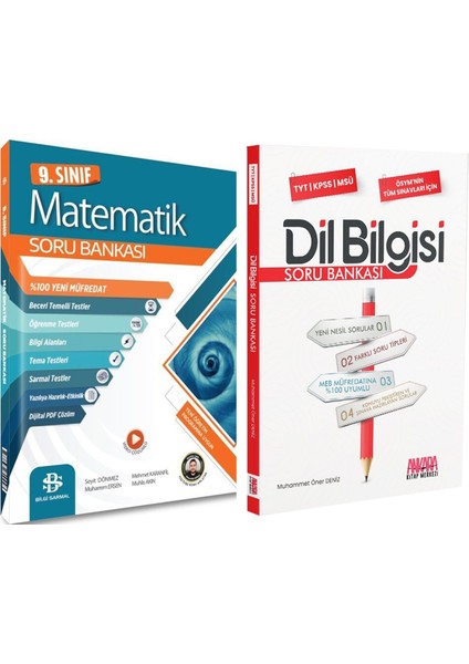 Bilgi Sarmal 9. Sınıf Matematik ve Akm Dil Bilgisi Soru Bankası Seti 2 Kitap