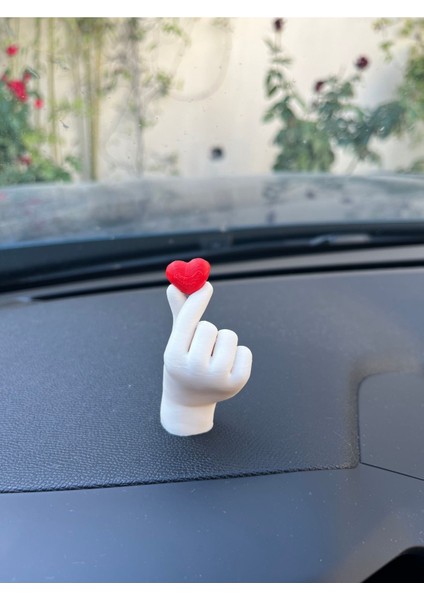 Korean Heart Dekoratif Torpido Süsü Araba Süsü-Korean Finger Heart Araç Içi Aksesuar-Oto-Kore Selamı