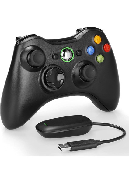 Xbox 360 Pc Ps3 Uyumlu Kablosuz Alıcılı Siyah Gamepad Joystıck