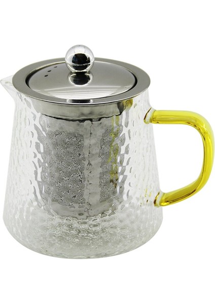 Yuvarlak Kabartmalı - Borosilikat Cam Demlik 550ML (4490)