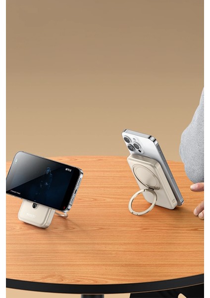 YP60 Magsafe Powerbank 3in1 10.000 Mah 20W Type-C 18W USB ve 15W Kablosuz Şarj Çıkışlı Pd Magsafe Wireless Standlı - Titanyum Gold indirimleri