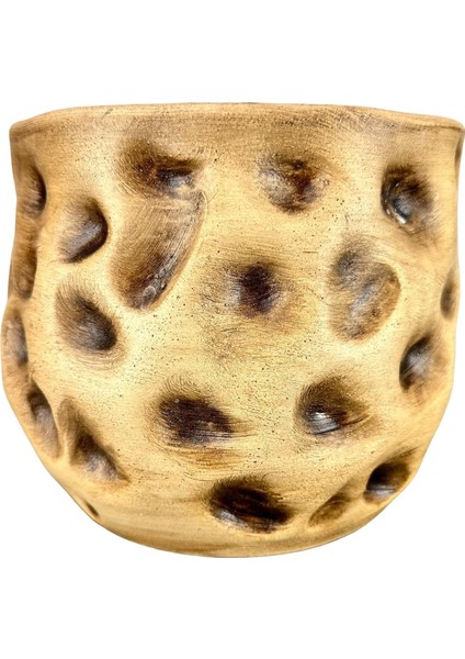 Ev Dekorasyon Aksesuar Naturel desenli Toprak Saksı Saksılık Salon Çiçeklik 19 cm