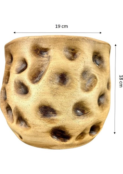 Ev Dekorasyon Aksesuar Naturel desenli Toprak Saksı Saksılık Salon Çiçeklik 19 cm fiyatları