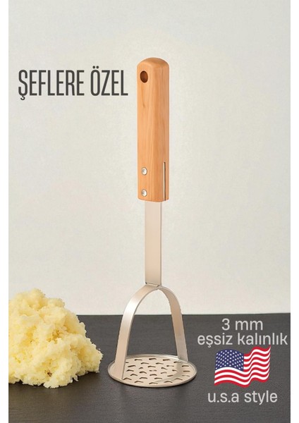 Patates Ezici 3 mm Kalınlık 304 Paslanmaz Çelik Havuç Muz Avokado Ezici 722002 fiyatları