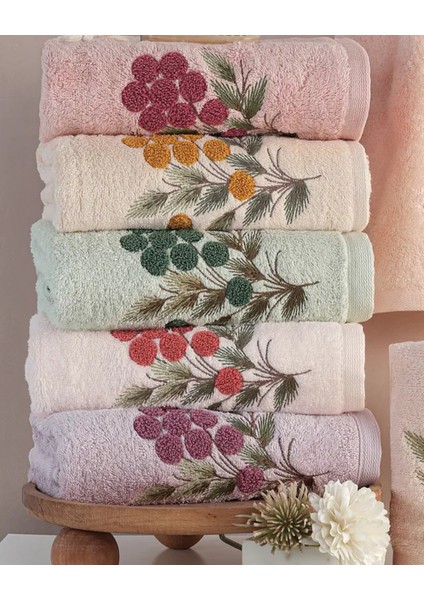 Sima - %70 Bambu / %30 Pamuk Suzeni Nakışlı El Havlusu - 6'lı Set 50X90 modelleri