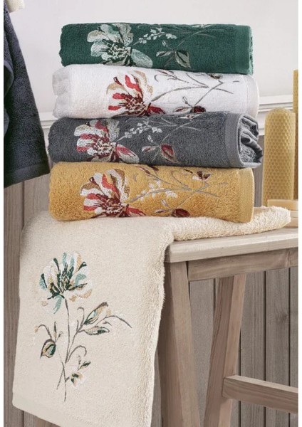 Impero - %70 Bambu / %30 Pamuk Nakışlı El Havlusu - 6'lı Set 50X90
