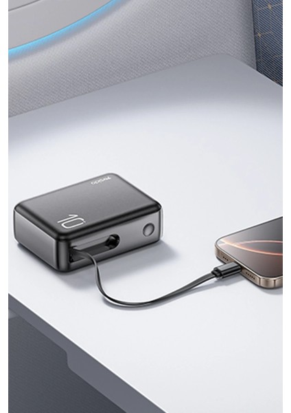 YP70 Dijital Göstergeli 10.000 Mah 3in1 22.5W Pd Hızlı Şarj Powerbank Uzayabilen Çekilebilen Otomatik Kablolu Powerbank modelleri
