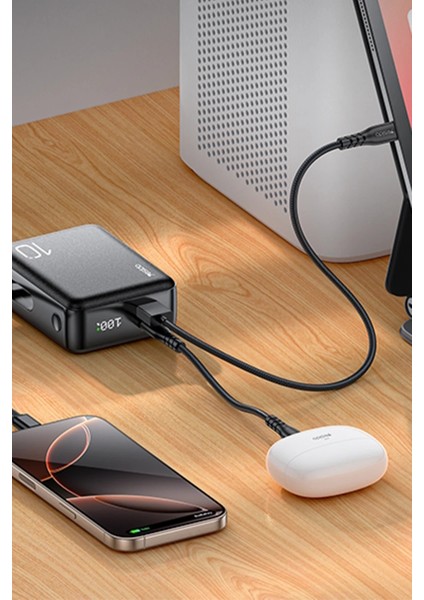 YP70 Dijital Göstergeli 10.000 Mah 3in1 22.5W Pd Hızlı Şarj Powerbank Uzayabilen Çekilebilen Otomatik Kablolu Powerbank fırsatları