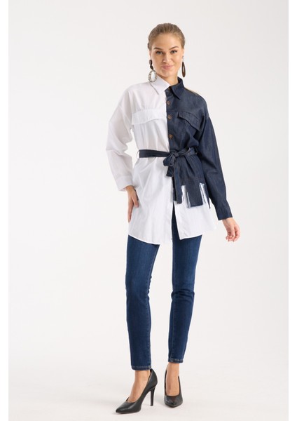 Kot Detaylı Kuşaklı Gömlek fiyatları