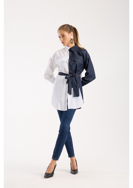 Kot Detaylı Kuşaklı Gömlek fırsatları