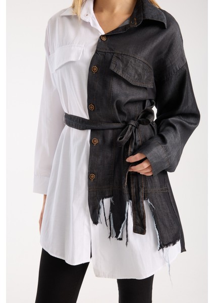 Kot Detaylı Kuşaklı Gömlek fiyatları