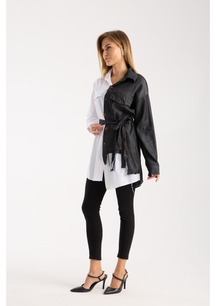 Kot Detaylı Kuşaklı Gömlek fırsatları