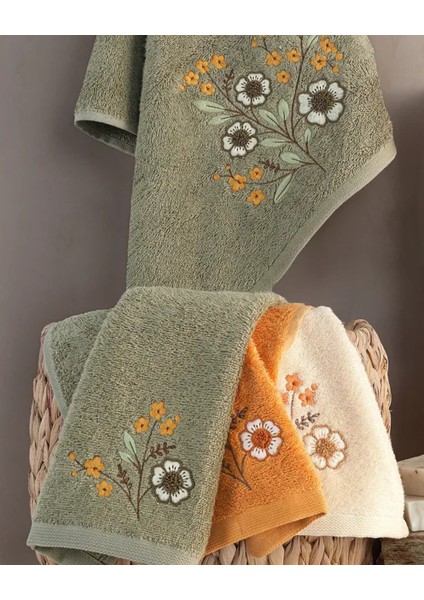 Florin - %70 Bambu / %30 Pamuk Nakışlı El Havlusu - 6'lı Set 50X90 fiyatları
