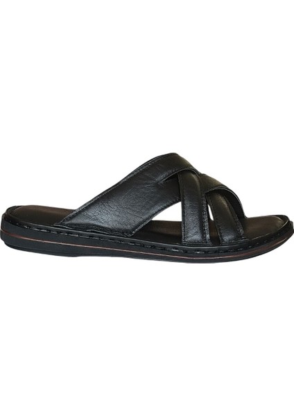 25Y Trv-11 Siyah Erkek Hakiki Deri Günlük Terlik fiyatları