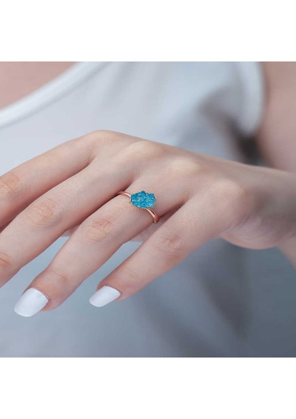 ​gümüş Rose Mavi Lotus Çiçeği Yüzük fiyatları