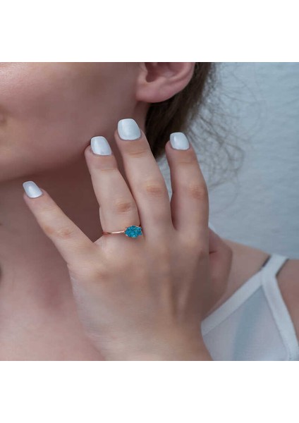 ​gümüş Rose Mavi Lotus Çiçeği Yüzük fırsatları