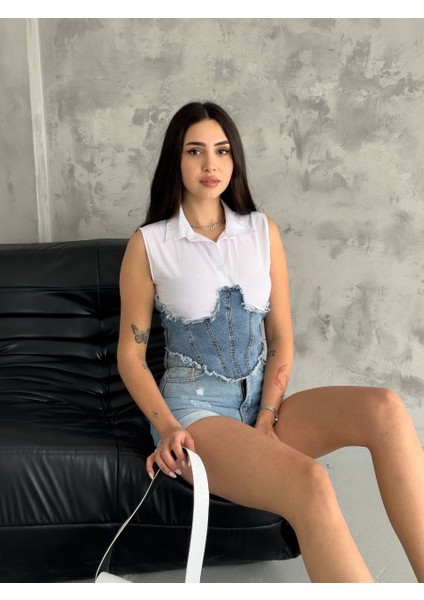 Kot Korse Detaylı Sıfır Kolgömlek modelleri