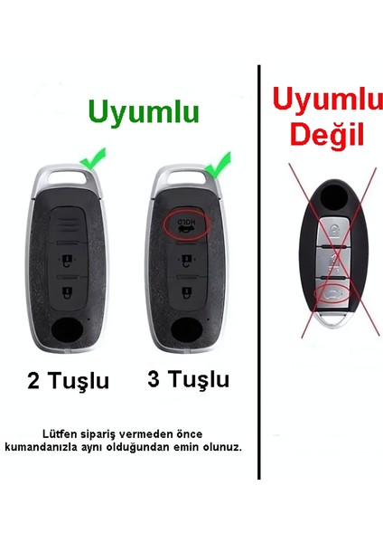 Nissan Yeni Kasa Uyumlu Qashqai X-Trail Juke Smart Kumanda Anahtar Kılıfı Oto Anahtarlık fırsatları