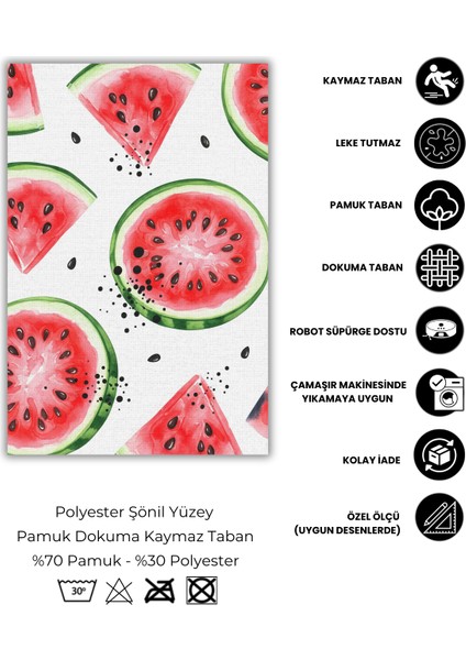 Meyve Desenli Mutfak Halısı Modern Halı Dijital Baskılı Dokuma Kaymaz Tabanlı Yıkanabilir Antre Halısı fırsatları