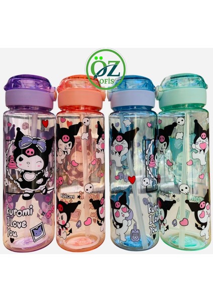 Kuromi 550ML Kilitli Kapak Kırılmaz Tritan Matara