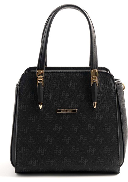 Kadın Omuz Çantası 1136-46546 Sılver Polo Bayan Çantası M178 Siyah-Mat Siyah