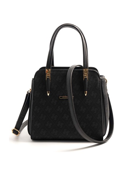 Kadın Omuz Çantası 1136-46546 Sılver Polo Bayan Çantası M178 Siyah-Mat Siyah